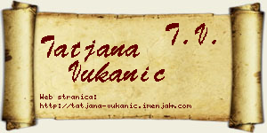 Tatjana Vukanić vizit kartica
